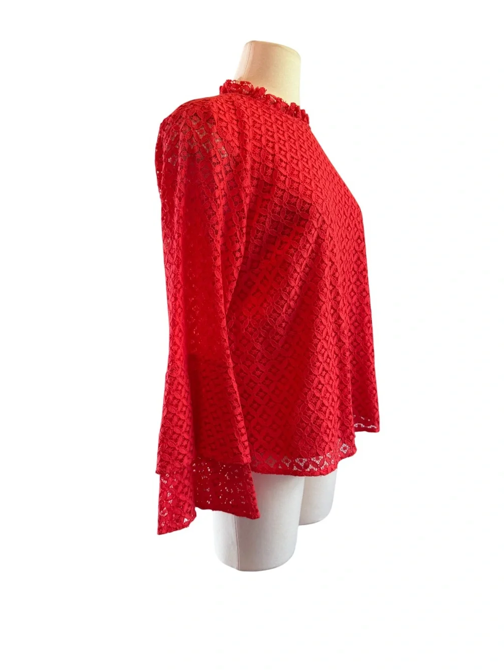 Michael Kors Corral  Lace‎ Mock-Ruffle Neck Blouse